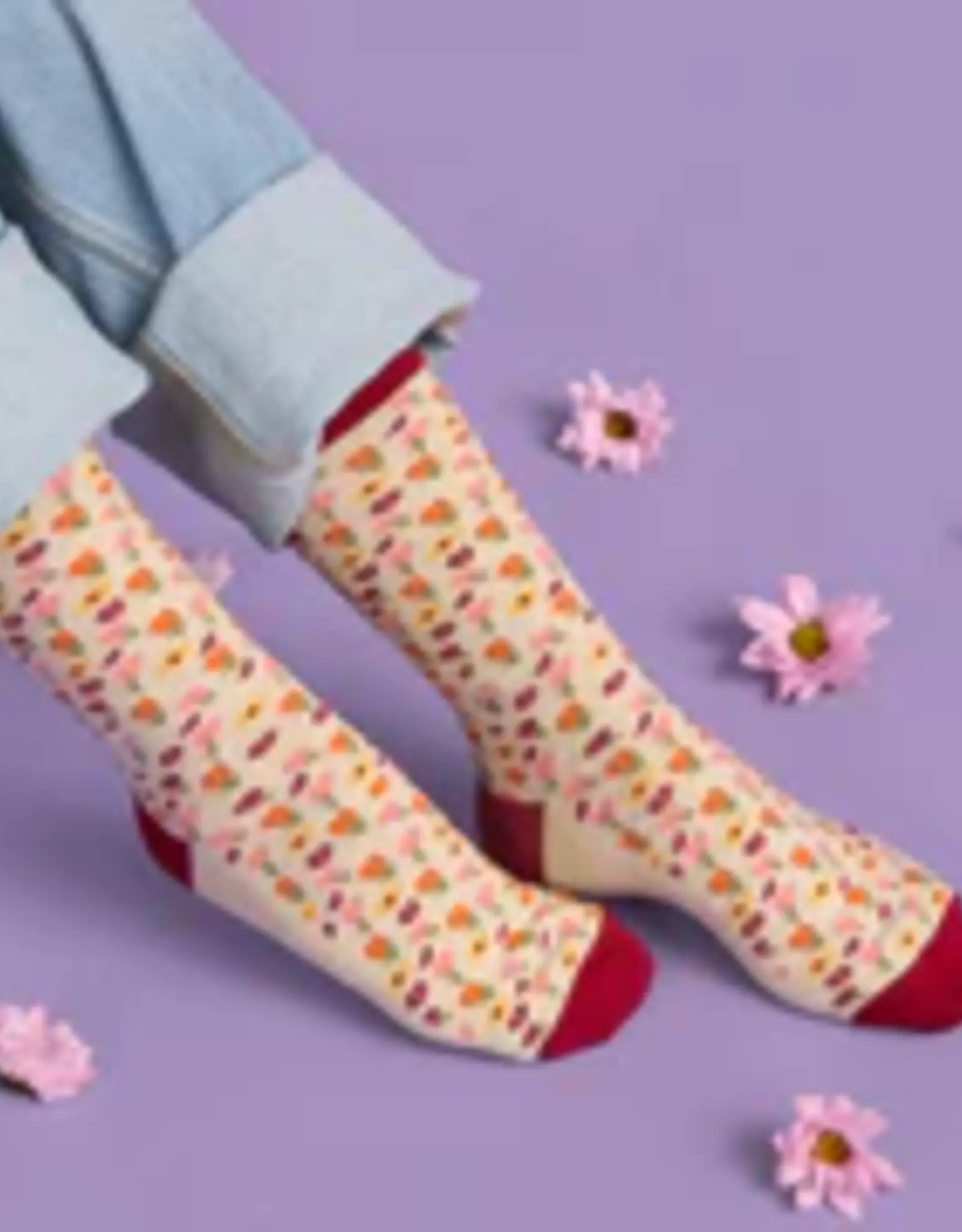 Conscious Step Socks for Women's Equality (Pink Floral)