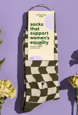 Conscious Step Socks for Women's Equality (Green Checkered)