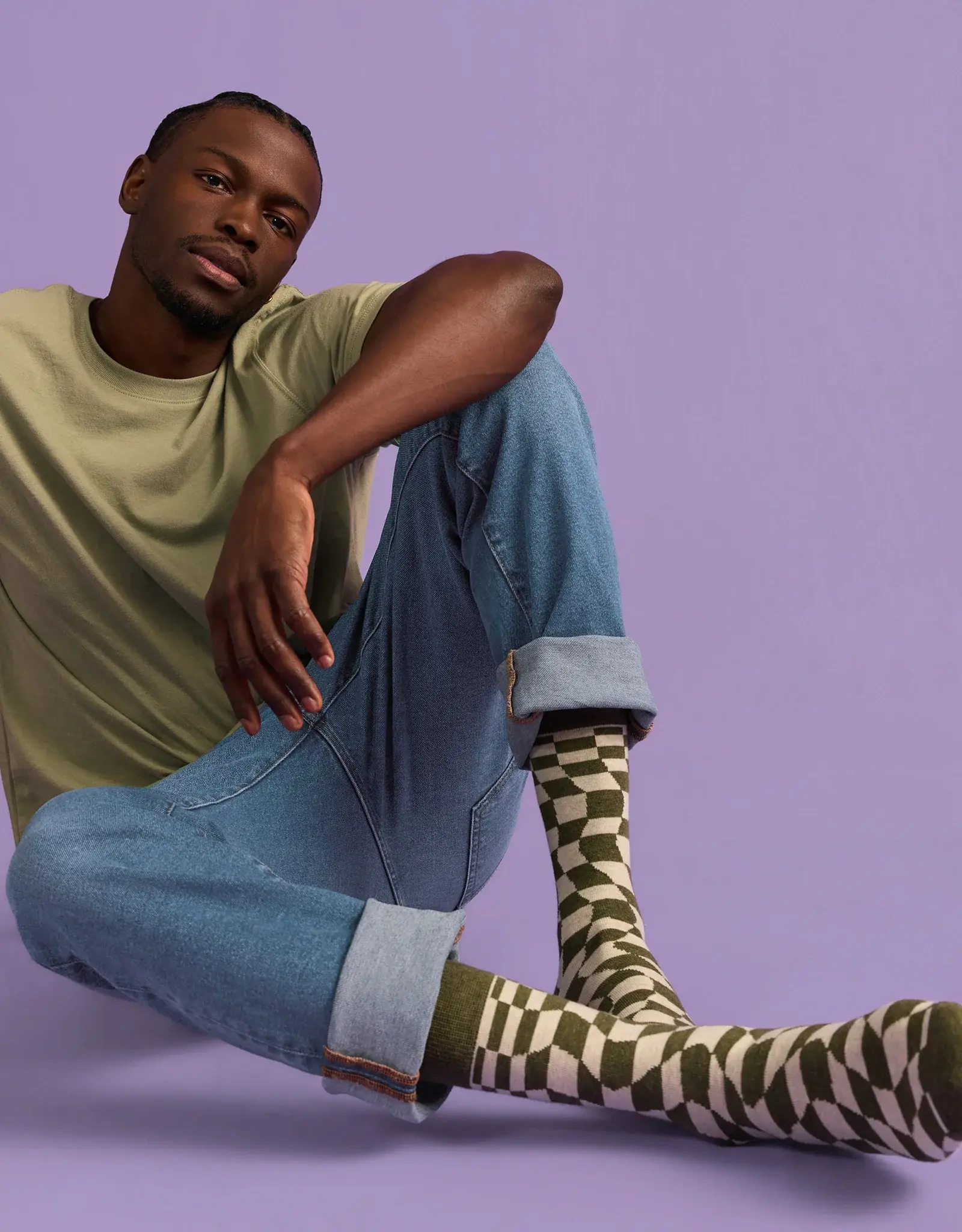 Conscious Step Socks for Women's Equality (Green Checkered)