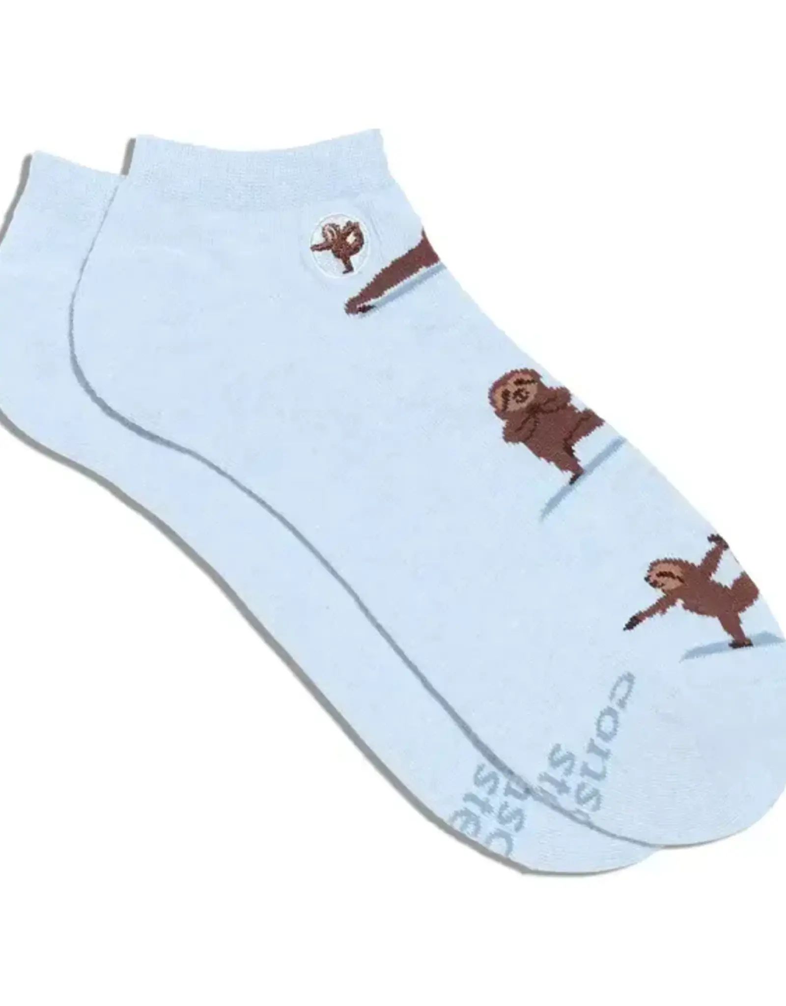 Conscious Step Ankle Socks that Support Mental Health (Blue Sloths)