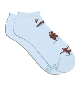 Conscious Step Ankle Socks that Support Mental Health (Blue Sloths)