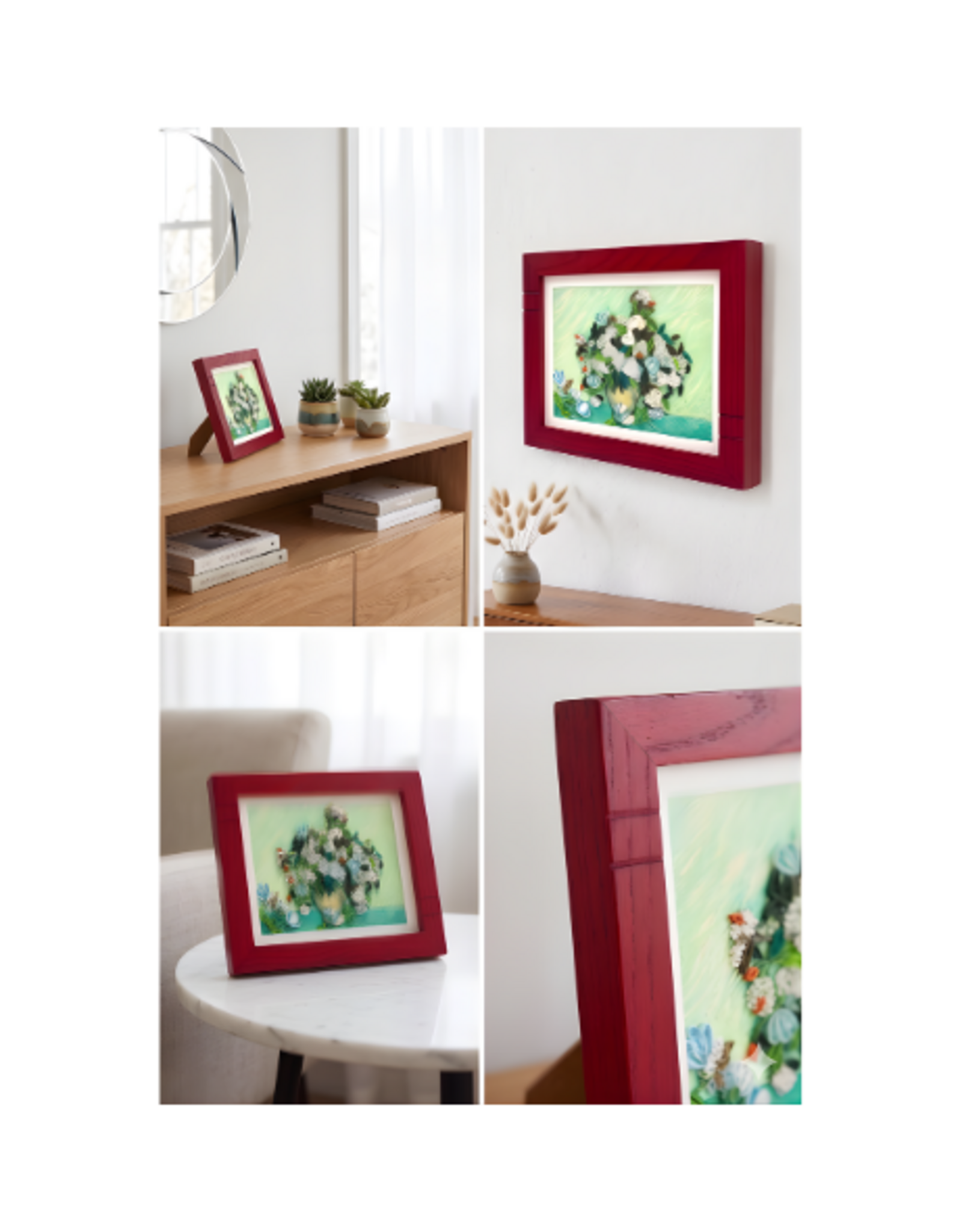 Bunyaad Pakistan Red Oak Striped Wood Frame - 5"x7"