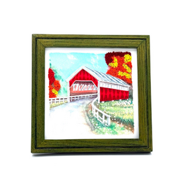 Bunyaad Pakistan Green Oak Etched Wood Frame - 6"x6"