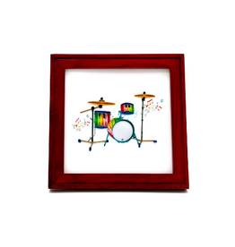 Bunyaad Pakistan Red Oak Etched Wood Frame - 6"x6"