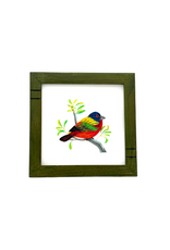 Bunyaad Pakistan Green Oak Striped Wood Frame - 6"x6"
