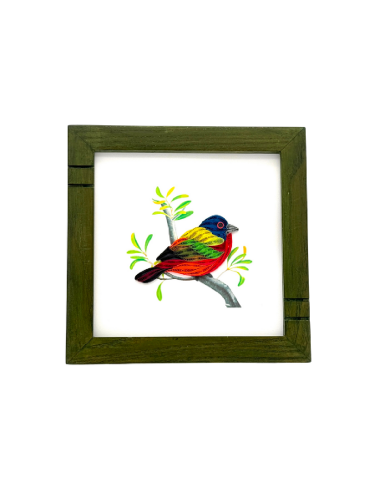 Bunyaad Pakistan Green Oak Striped Wood Frame - 6"x6"