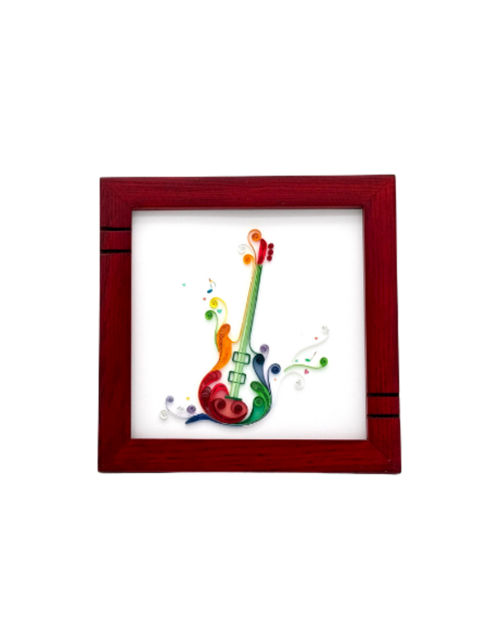 Bunyaad Pakistan Red  Stained Oak Striped Wood Frame - 6"x6"