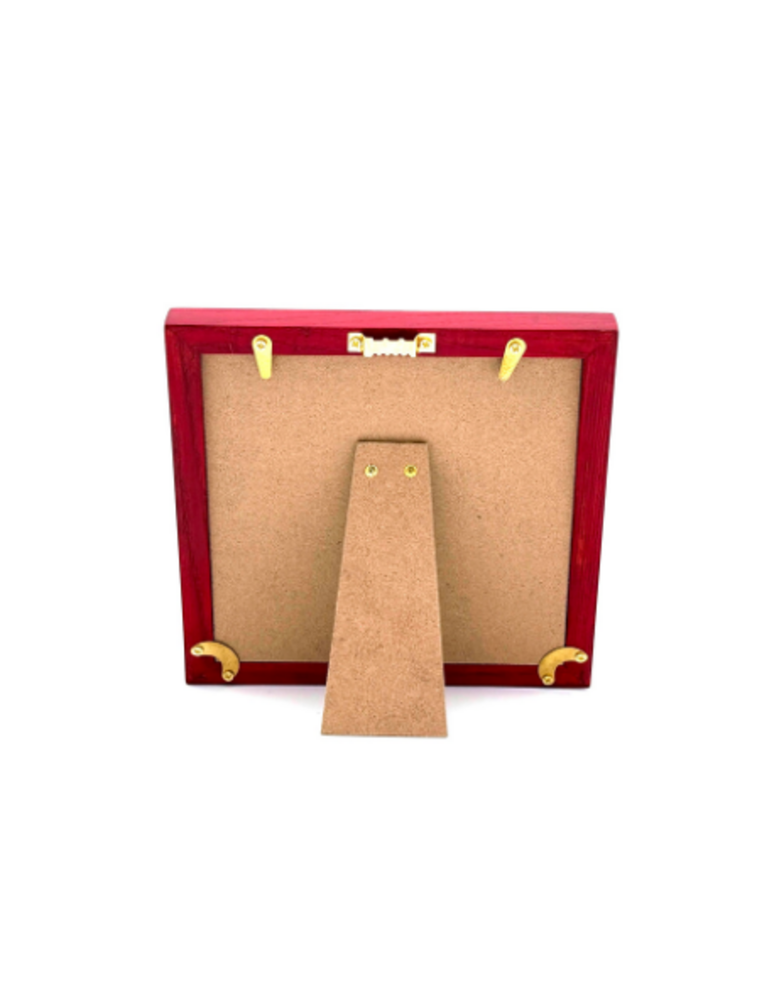 Bunyaad Pakistan Red  Stained Oak Striped Wood Frame - 6"x6"