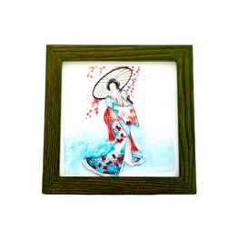 Bunyaad Pakistan Green Oak Wood Frame - 6"x6"