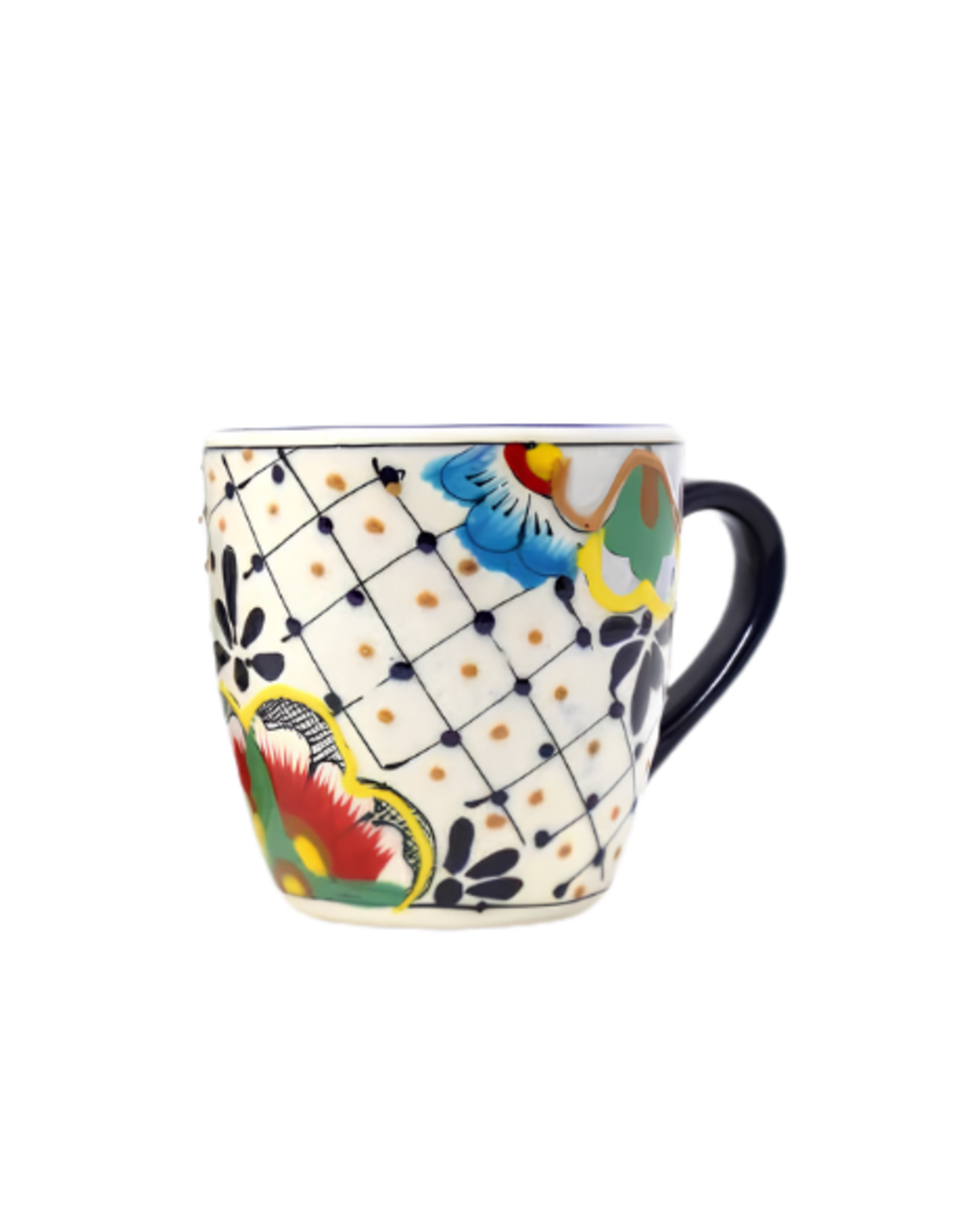 Global Crafts Encantada Mug, Dots & Flowers