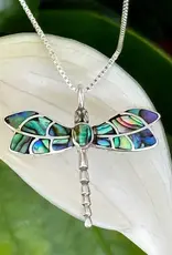 Women's Peace Collection Abalone Dragonfly Necklace - Sterling Silver