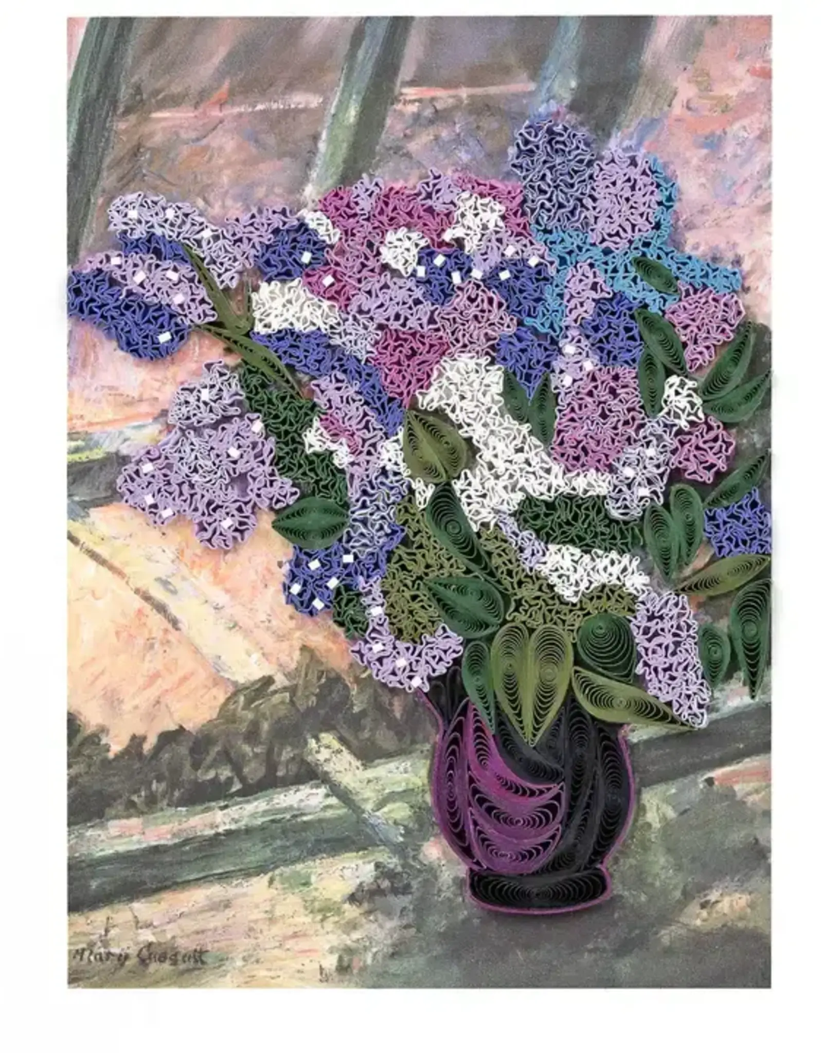 Quilling Card Lilacs in a Window, Cassatt - Artist Series