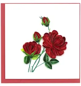 Quilling Card Red Roses Everyday Greeting Card