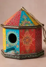 Ten Thousand Villages Sarkas Hand Painted Birdhouse with Perch