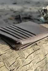 Twin Engine Mocha Brown Zippered Card Wallet