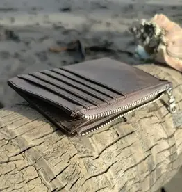 Twin Engine Mocha Brown Zippered Card Wallet