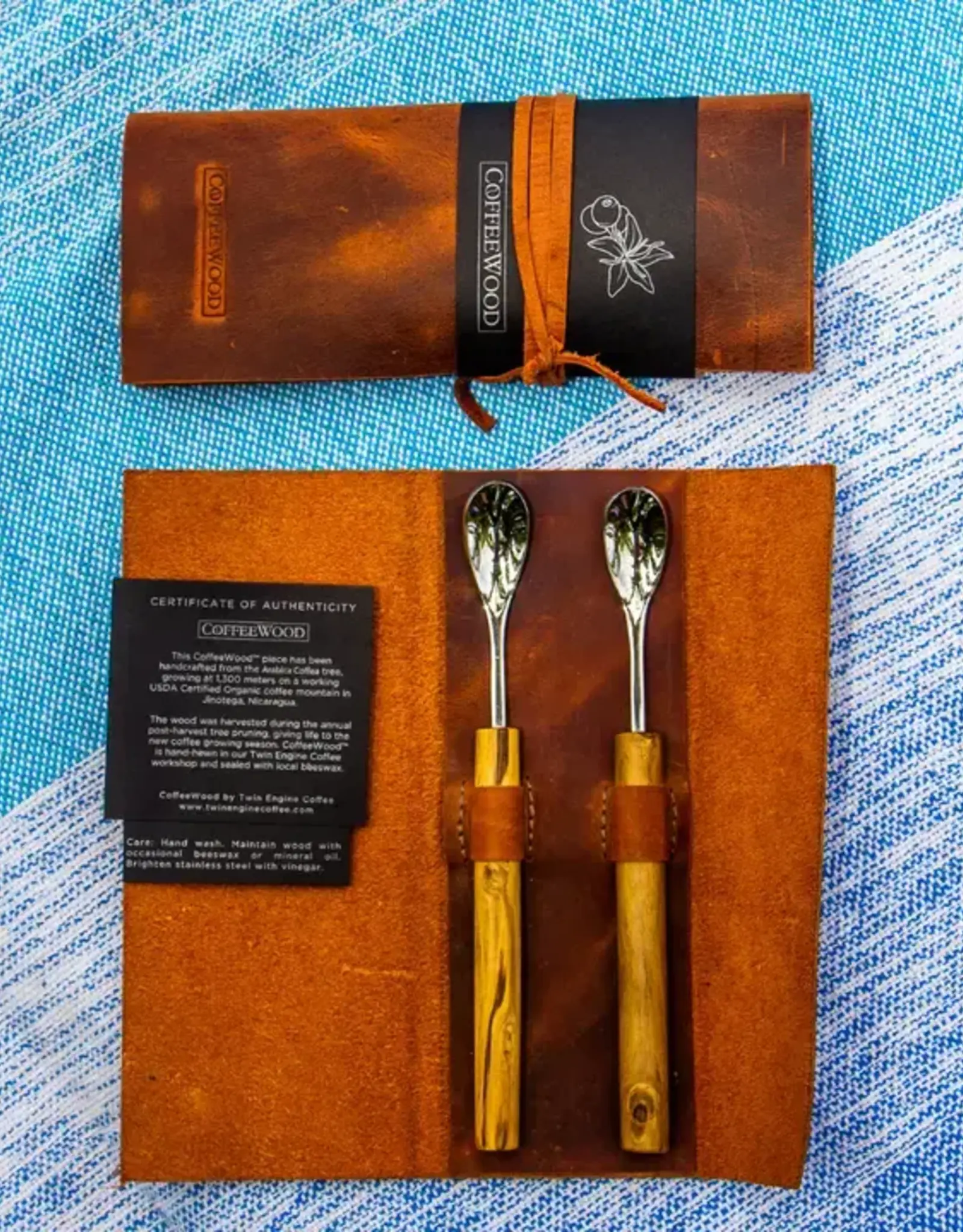 Twin Engine Coffeewood Mug Spoon -  2 Piece Set