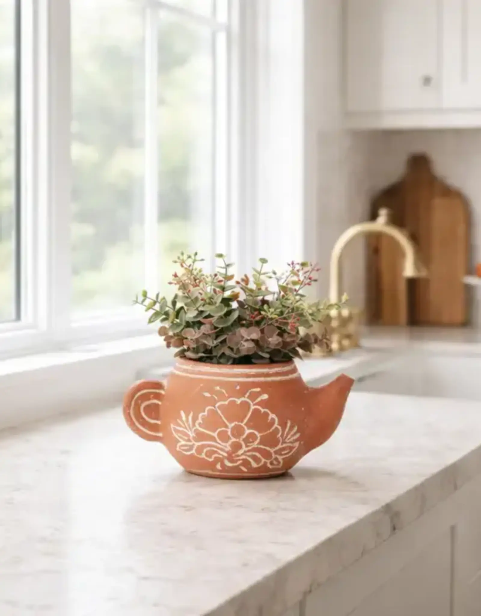 Matr Boomie Vasanta Teapot Planter - Terracotta