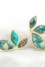 Starfish Project Coastal Leaf Emperor Stone Earrings