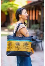 Ganesh Himal Large Cotton Tote Bag, Handcrafted Blockprint