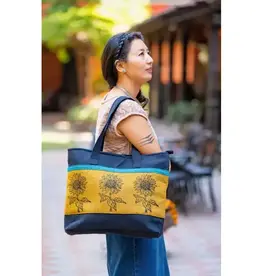 Ganesh Himal Large Cotton Tote Bag, Handcrafted Blockprint