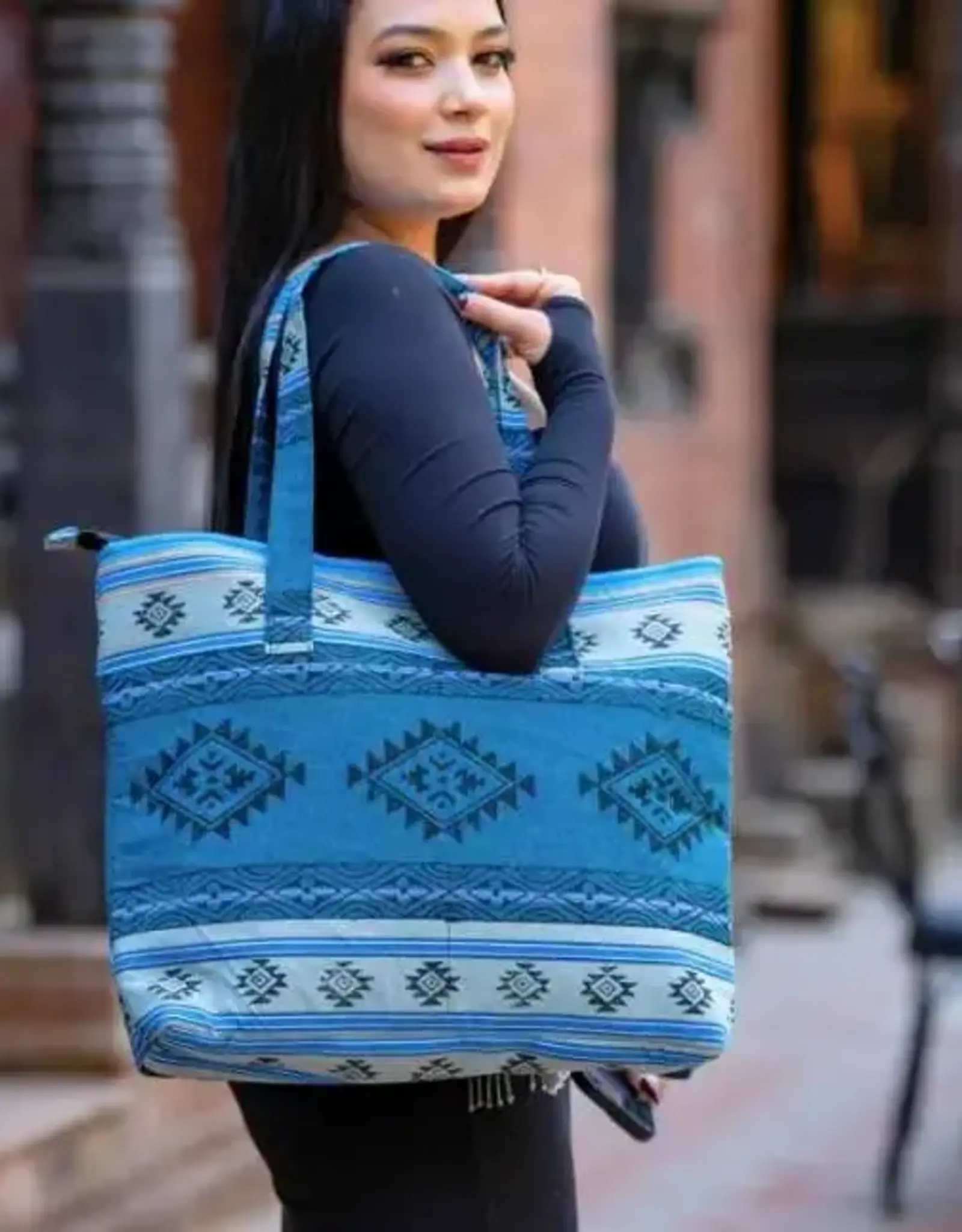 Ganesh Himal Large Cotton Hand Block-Printed Tote Bag