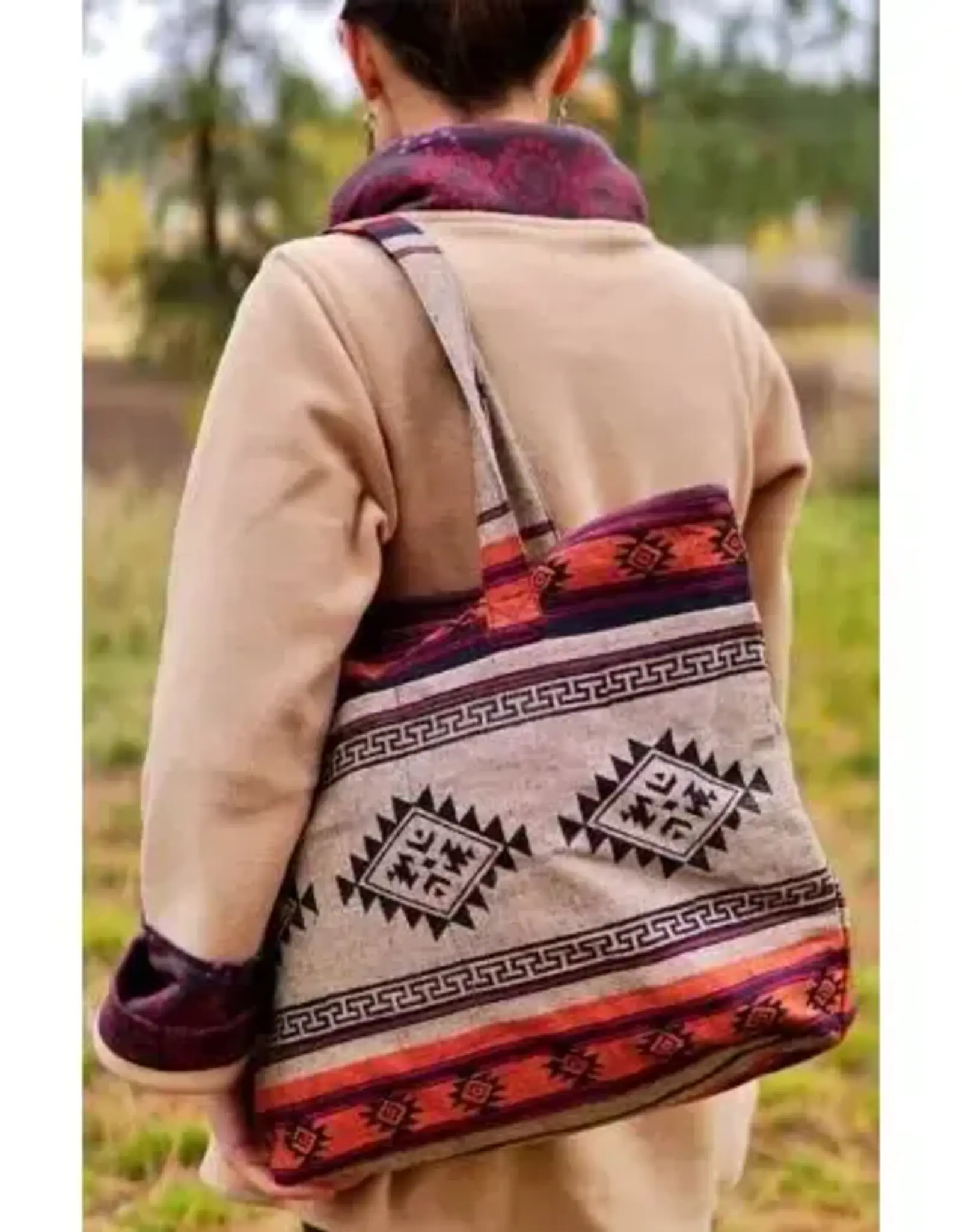 Ganesh Himal Large Cotton Hand Block-Printed Tote Bag