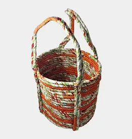 Ganesh Himal Handcrafted Sari Wrapped Coil Market Basket