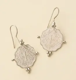 Matr Boomie Sikka Silver Coin Drop Earrings