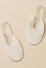Matr Boomie Bhavani Elongated Silver Hoop Earrings