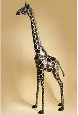 Swahili African Modern 6' Recycled Metal Giraffe Sculpture