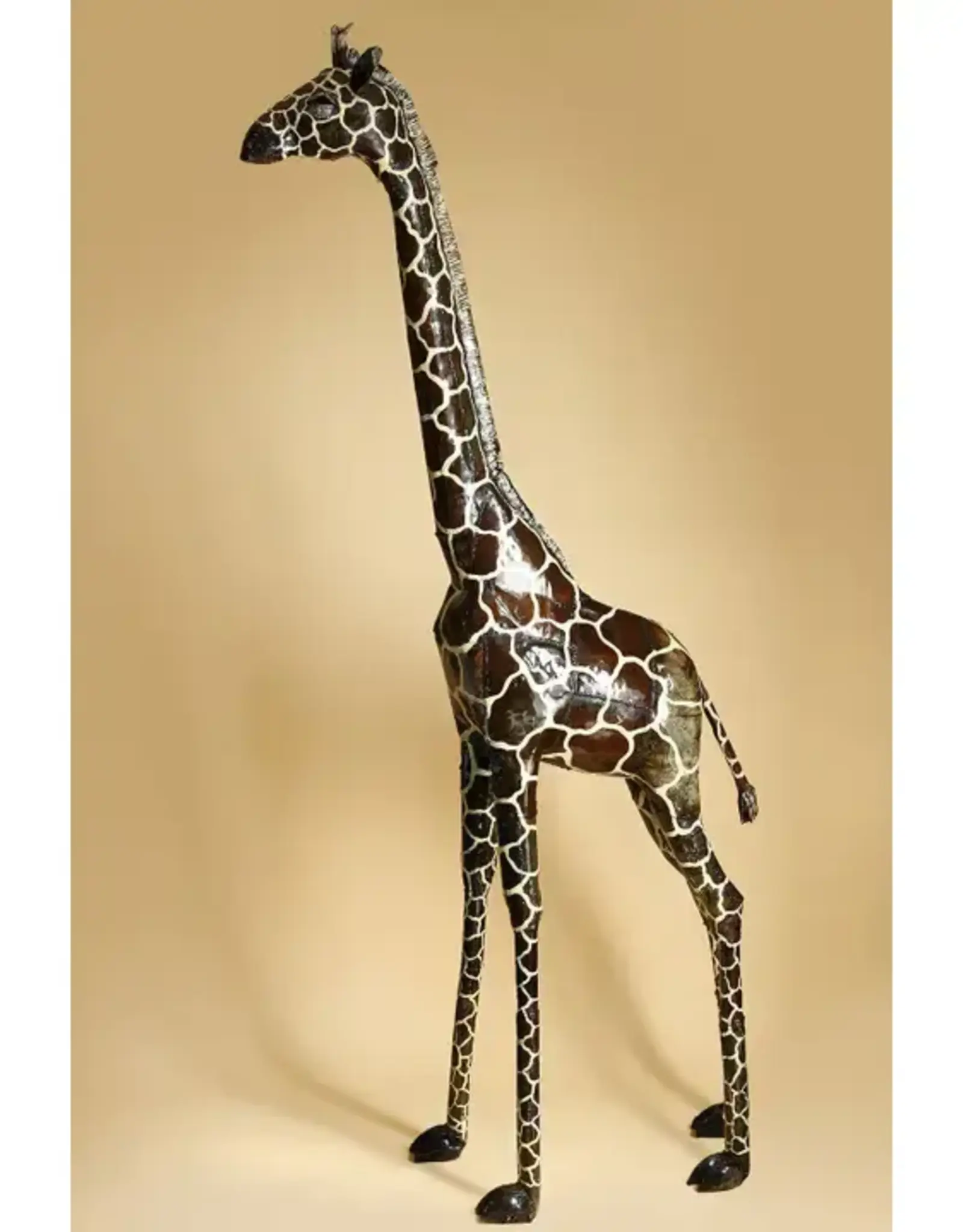 Swahili African Modern 6' Recycled Metal Giraffe Sculpture