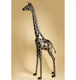 Swahili African Modern 6' Recycled Metal Giraffe Sculpture