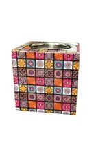 Hopes Unlimited Cube Candle Holder - Multi-Colored