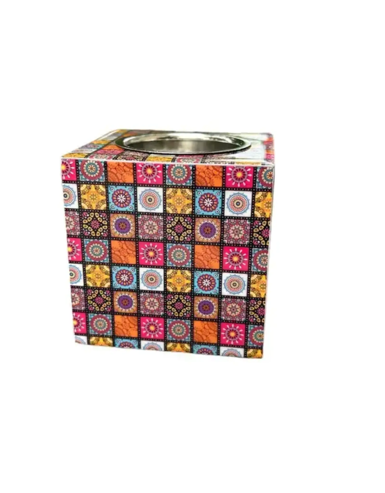 Hopes Unlimited Cube Candle Holder - Multi-Colored
