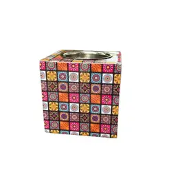 Hopes Unlimited Cube Candle Holder - Multi-Colored