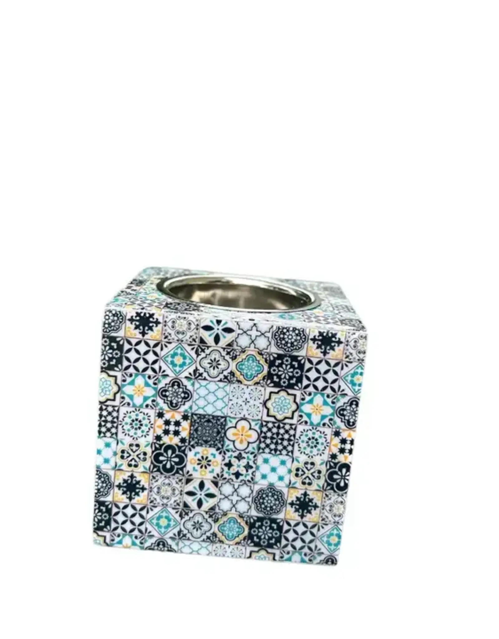 Hopes Unlimited Cube Candle Holder - Green