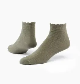 Maggie's Organics Organic Cotton Scallop Quarter Socks - Bay
