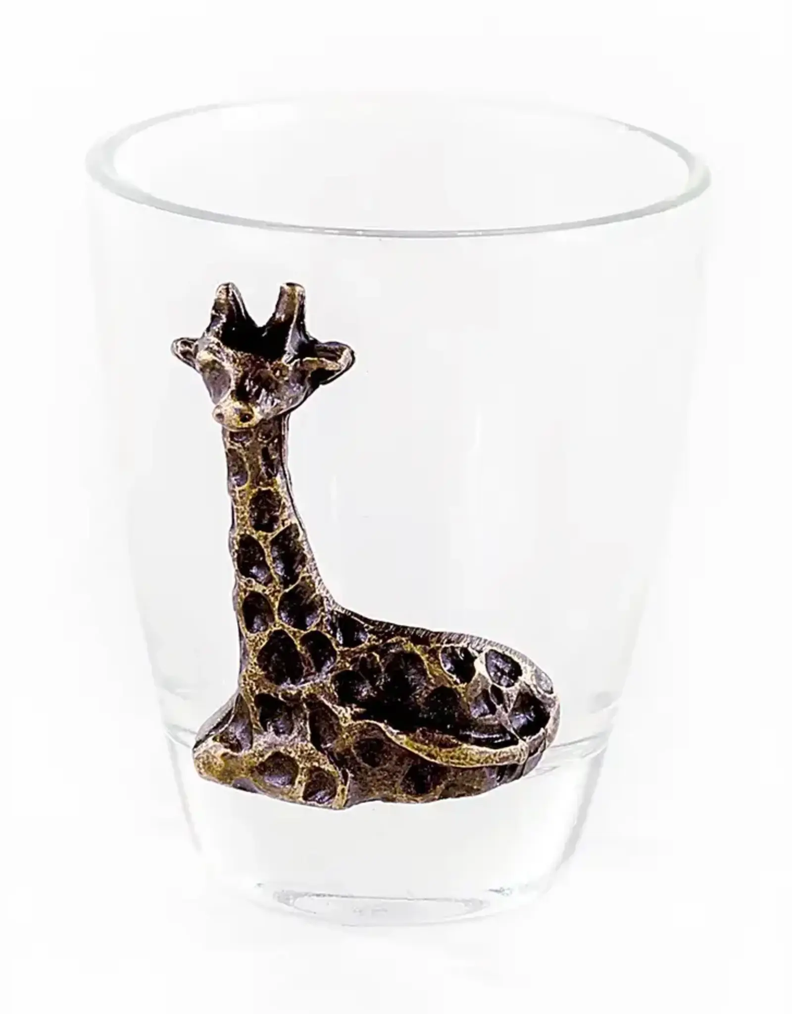 Swahili African Modern Brass Giraffe Shot Glass
