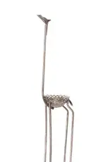 Swahili African Modern Kenyan Recycled Metal Slender Giraffe Plant Holder