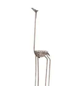 Swahili African Modern Kenyan Recycled Metal Slender Giraffe Plant Holder