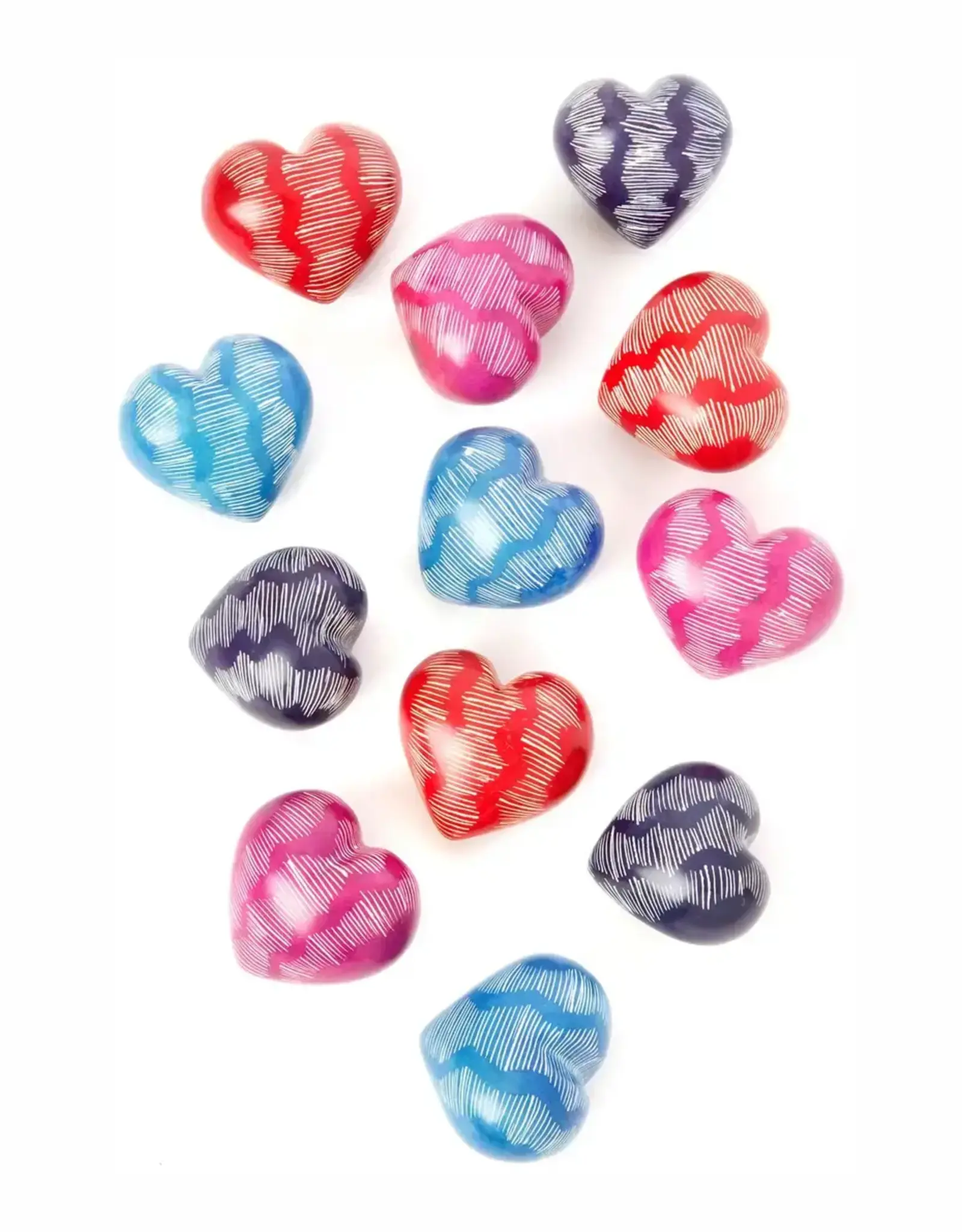 Swahili African Modern Heartbeat Soapstone Keepsake Hearts