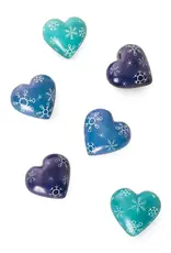 Swahili African Modern Winter Snowflake Soapstone Heart