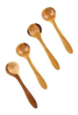 Swahili African Modern Wild Olive Wood Pendulum Spice Spoon