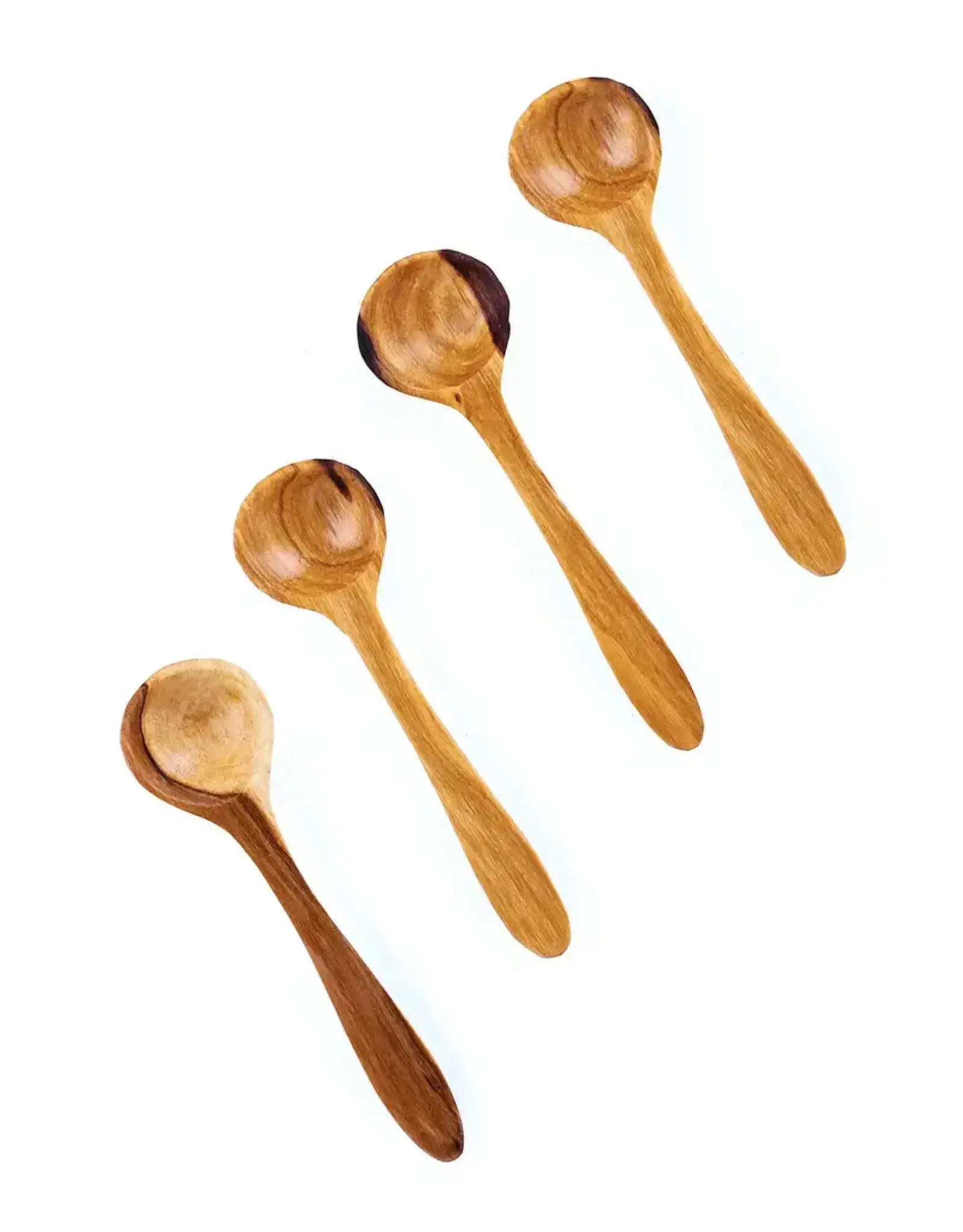 Swahili African Modern Wild Olive Wood Pendulum Spice Spoon