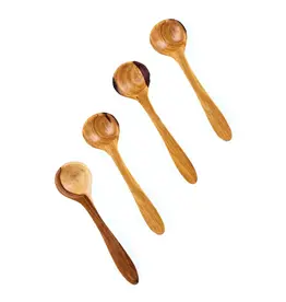 Swahili African Modern Wild Olive Wood Pendulum Spice Spoon