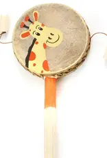 Swahili African Modern Smiley Giraffe Spin Drum