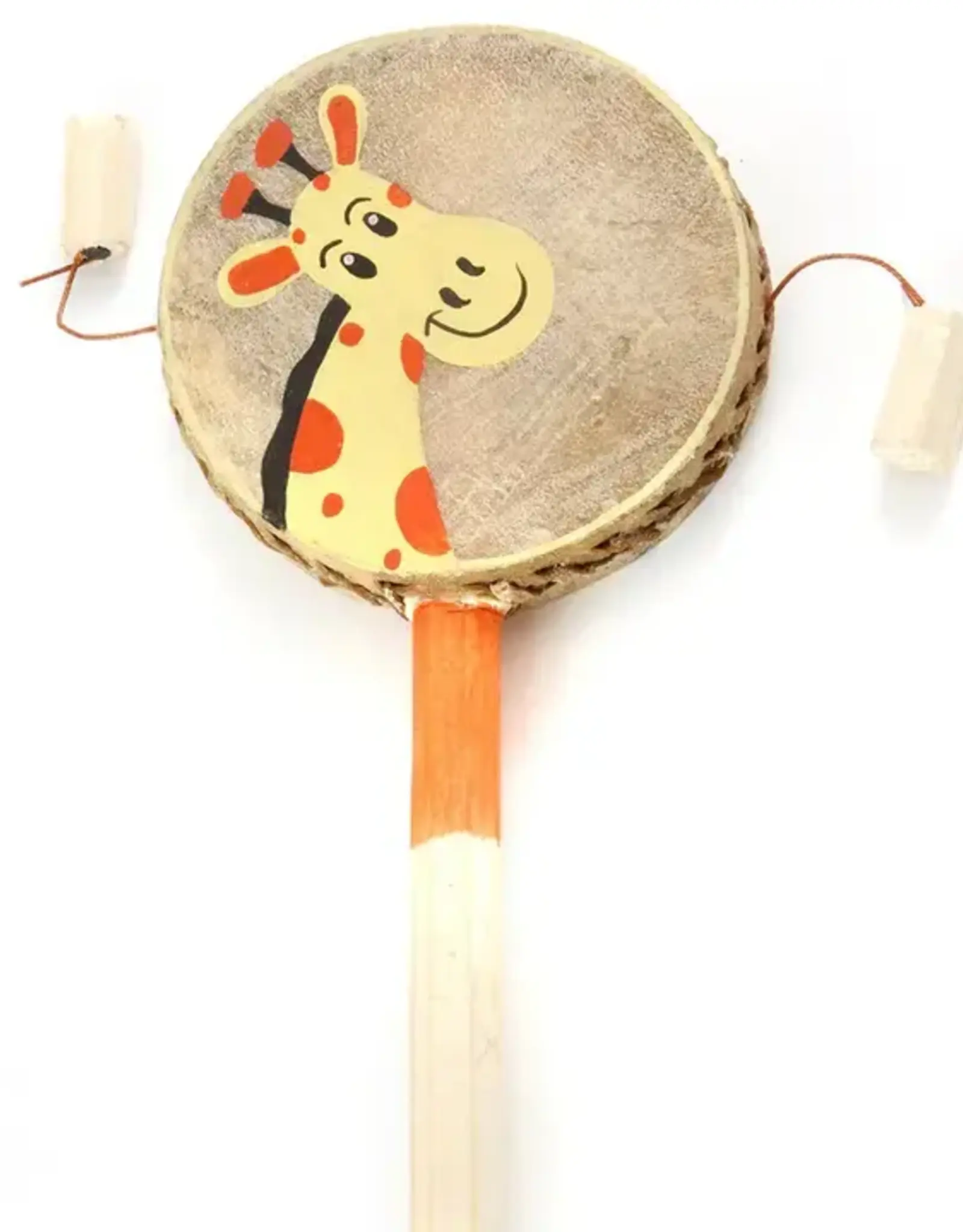 Swahili African Modern Smiley Giraffe Spin Drum