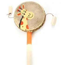 Swahili African Modern Smiley Giraffe Spin Drum