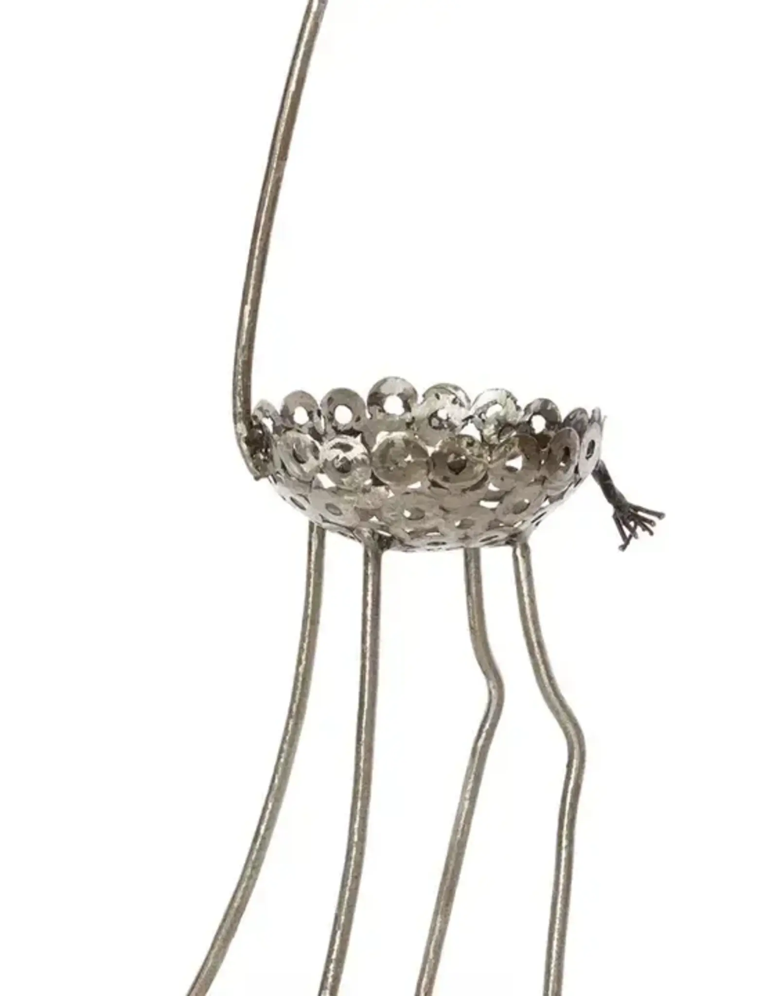 Swahili African Modern Tabletop Recycled Metal Giraffe Planters - Large